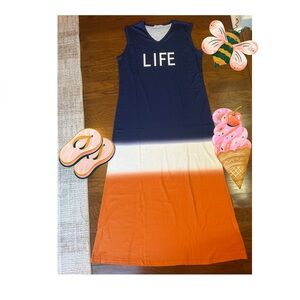 🔥NWOT MISSLOOK “LIFE” Casual Summer Long Straight Too Cute Maxi Dress!! 👗